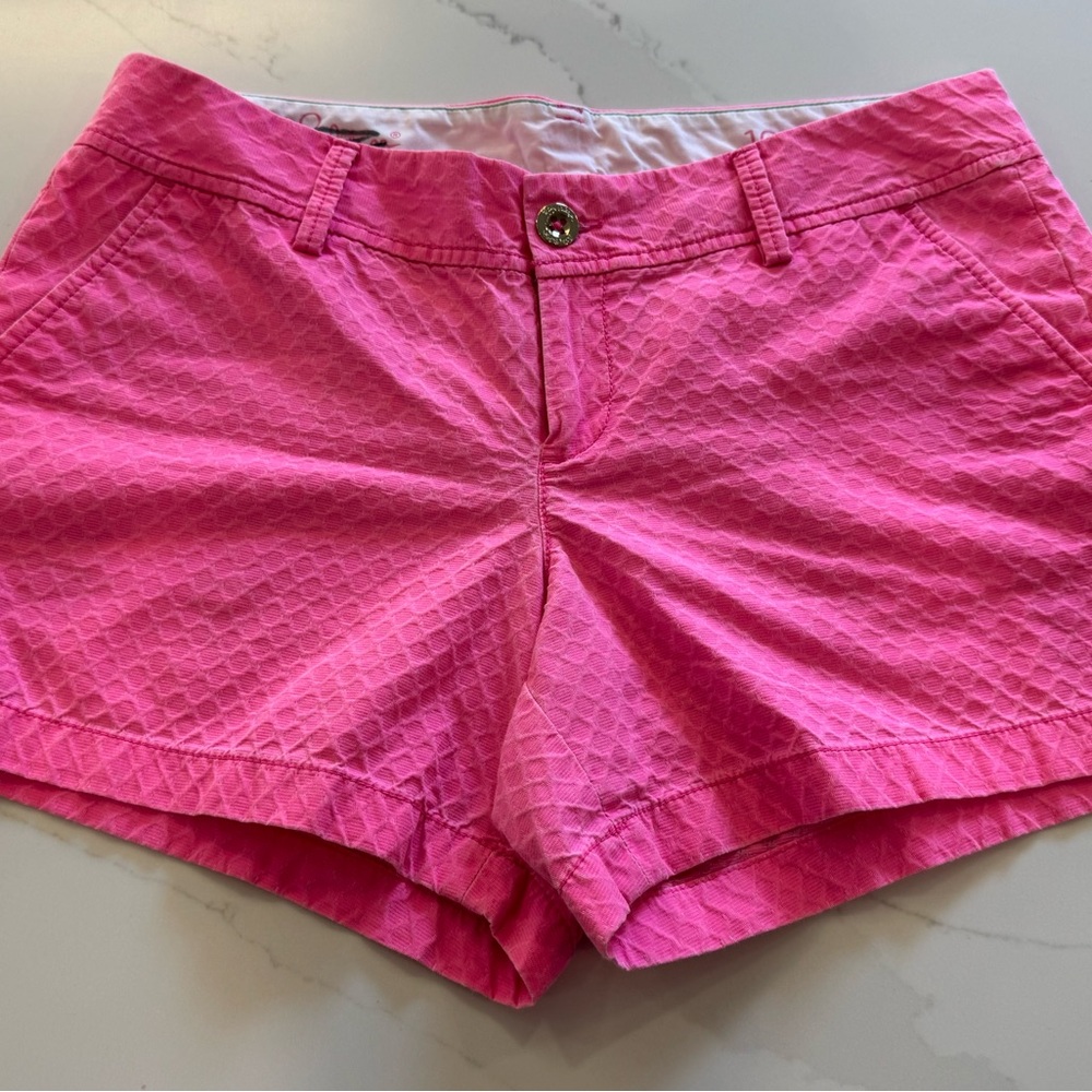 Lilly Pulitzer Women’s Pink Textured Casual Callahan Shorts Size 10